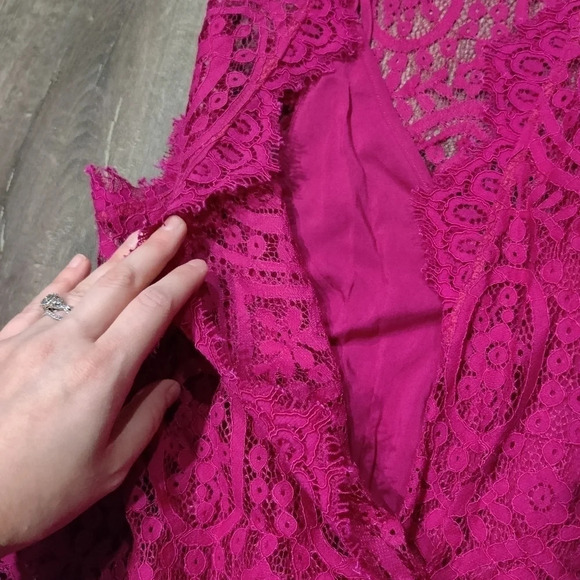 Free People Hearts in Two Lace V-neck Mini Dress - Picture 5 of 7